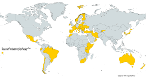 Map - Known national R&E FileSender installations - World April 2025
